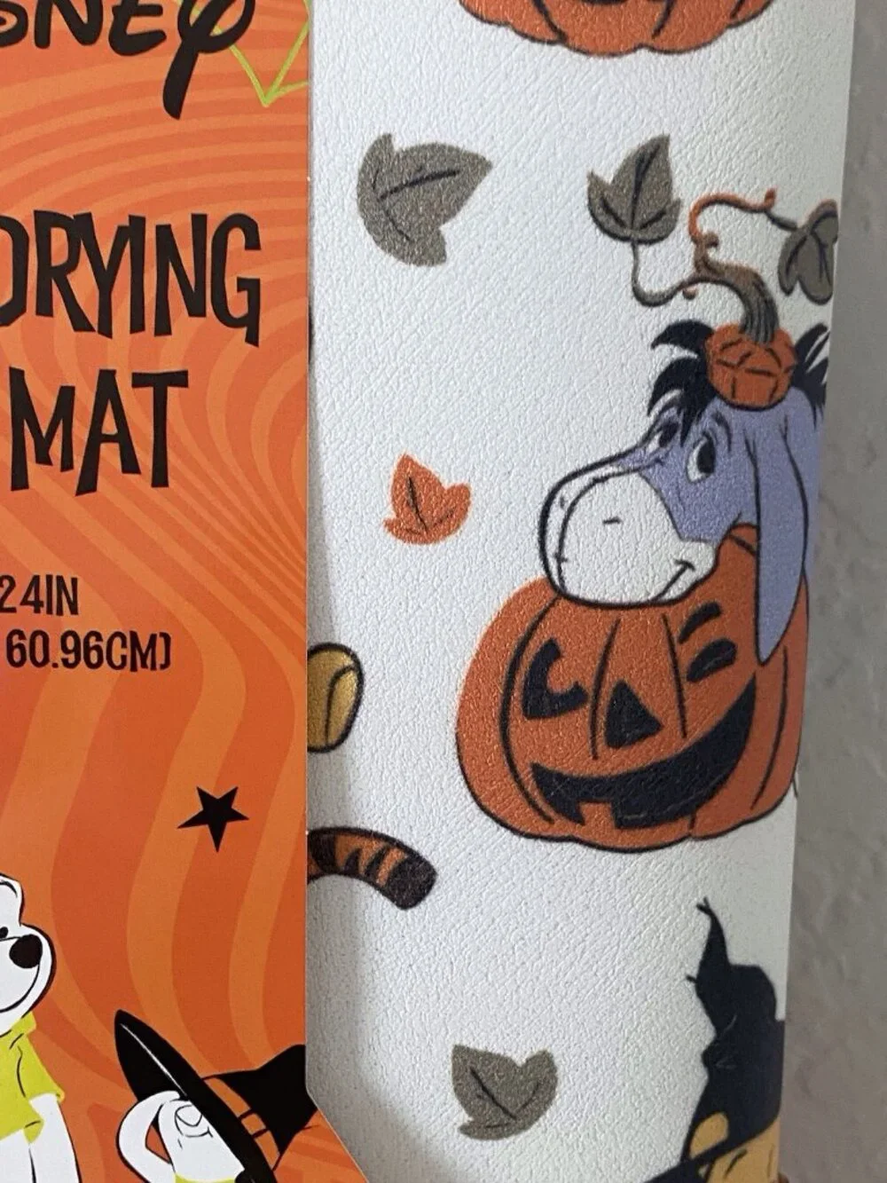 Disney Winnie The Pooh QUICK DRYING RUBBER Kitchen Dish Mat 18 X 24” Halloween